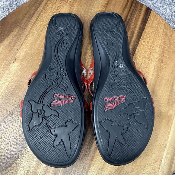Dansko Jenelle Strappy Thong Sandals Cork Leather Red Womens Size EU 38 US 7.5-8 - Picture 6 of 8